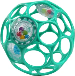 Bright Starts Oball Easy-Grasp Rattle BPA-Free Infant Toy in Teal